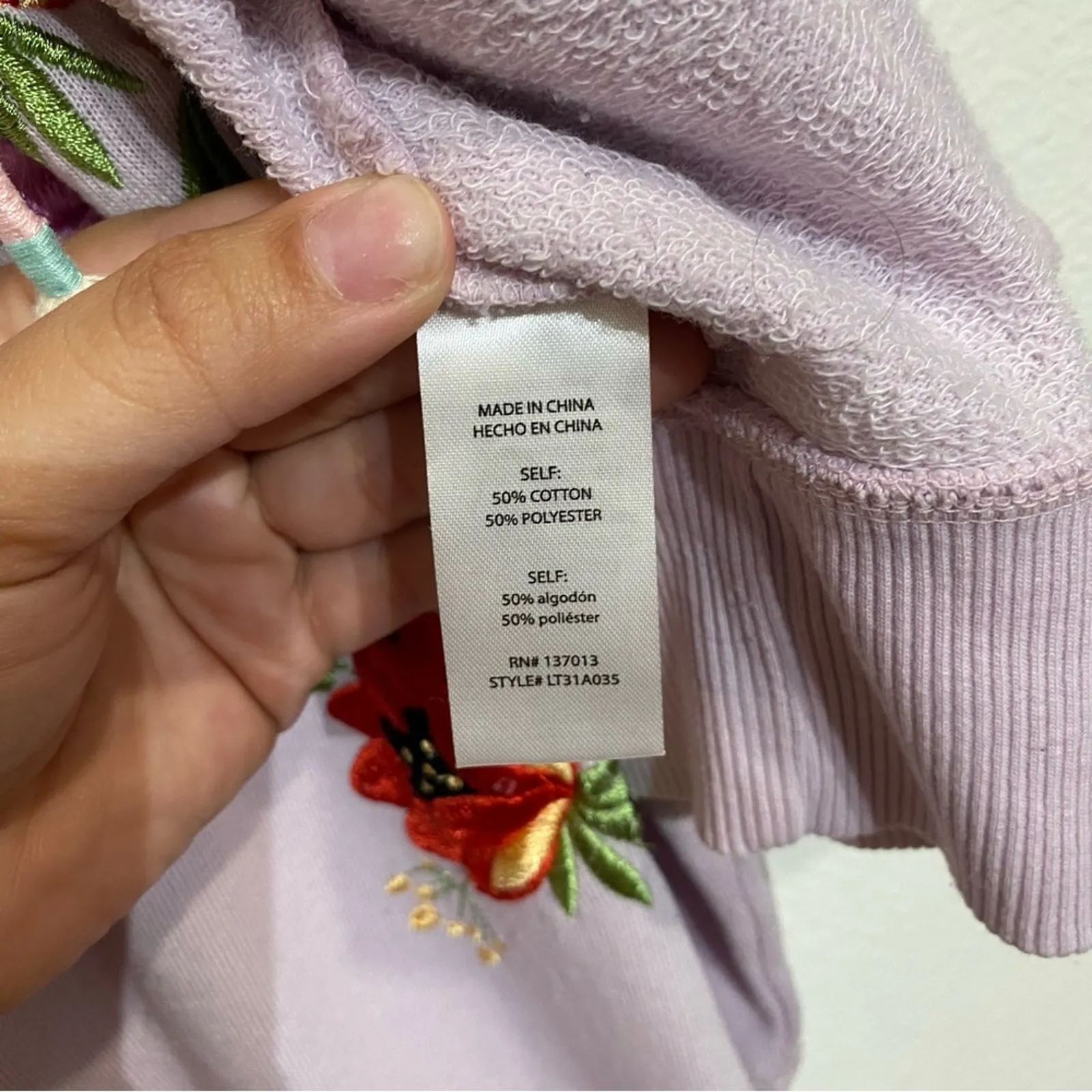 Wildfox Orchid Hush Wildflowers Kinley Hoodie Cropped Jacket Sz M - Image 6