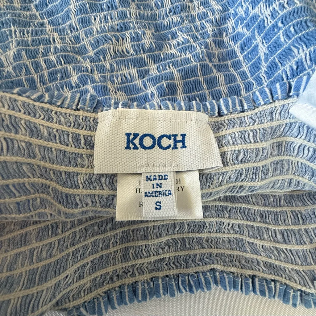 Koch  Cece Smocked Top‎ Size Small EUC Shoulder Ties - Image 5