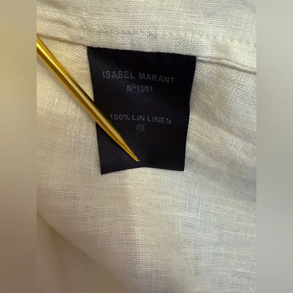 Isabel Marant Vtg Embroidered L/S Cream 100% Linen Blouse Top Size 3 (Lge) - Image 4