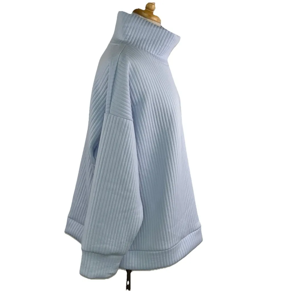 For The Republic Sz 1X Womens Top Lilac Purple Ribbed Knit Mock Neck Pullover - Image 5