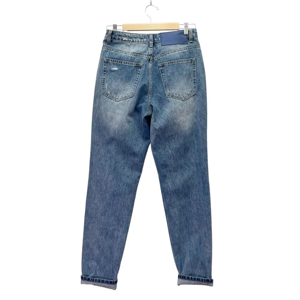 NWT One Teaspoon 1982s High Waist Barrel Jeans in Blue Love Medium Wash Size 26 - Image 4