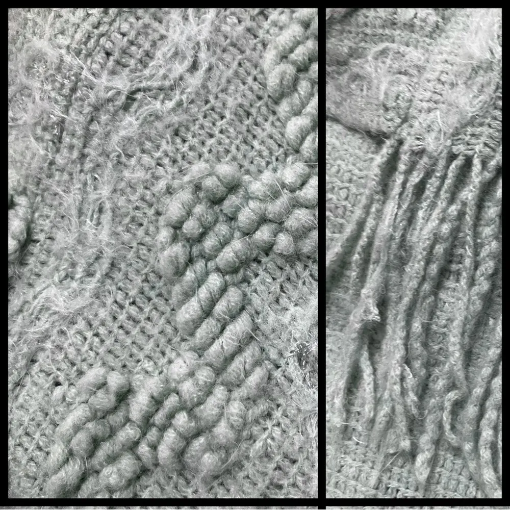 Y2K Style Pastel Green Poncho Sweater. One Size. Sequins Girlhoodcore Boho Fairy - Image 9