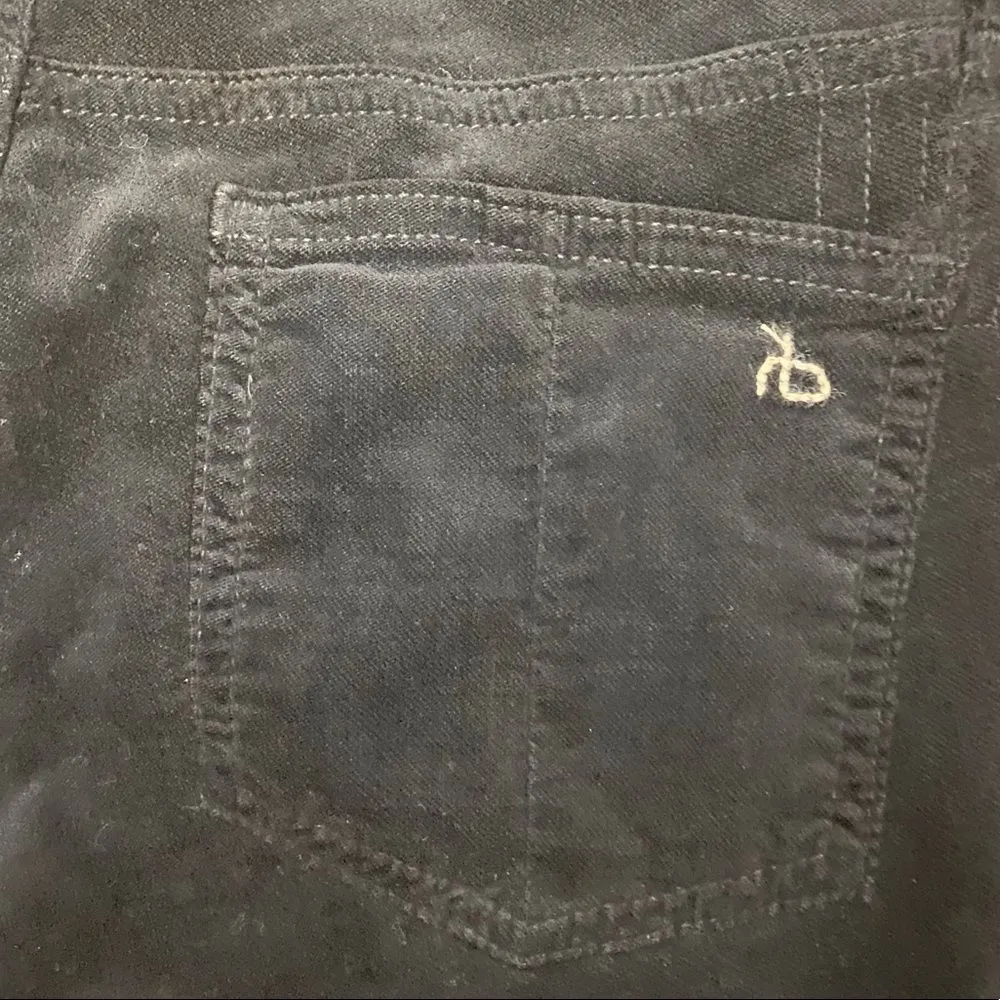 Rag and Bone  Black Velvet Zipper Capri Skinny Jean - Image 9