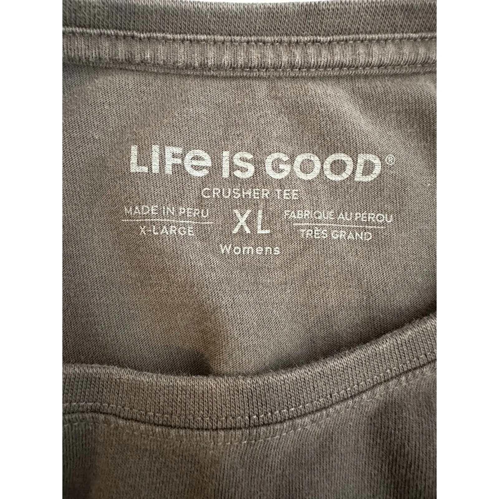 Life is Good Womens Crusher Tee Grey "What Up Gullfriend" Size XL Short Sleeve - Image 5