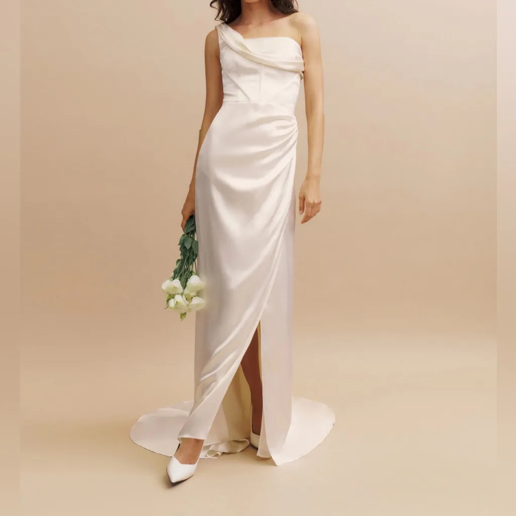 NWT Reformation Elisa Silk Wedding Dress Gown in Ivory Size 6 - Image 5