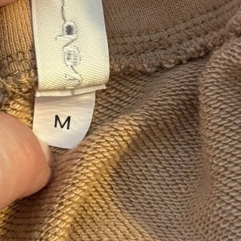 NAP Boxy Turtleneck Sweatshirt Size M Light Camel Pockets Tan Size M - Image 5