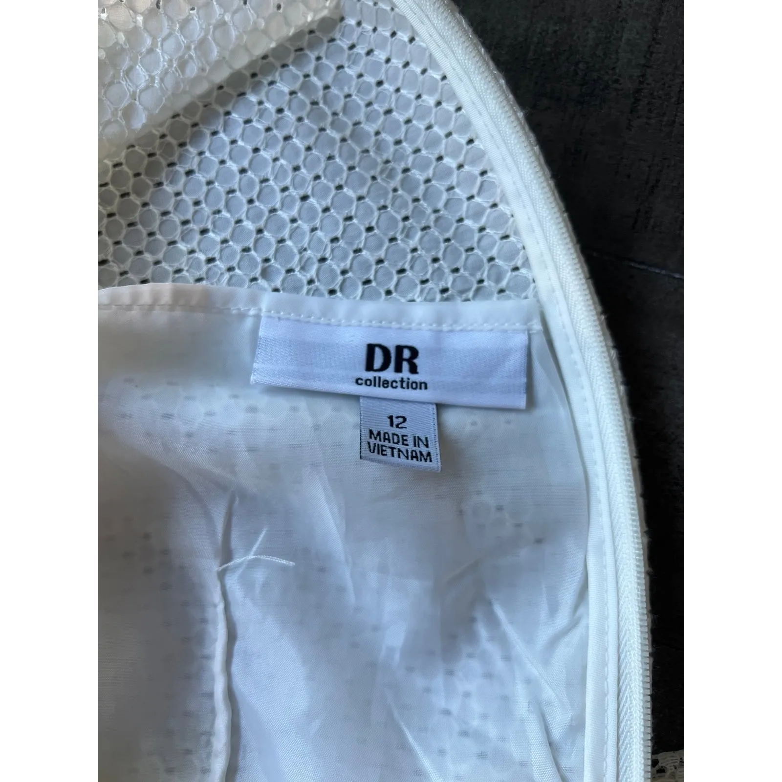 Vintage DR Collection Women's Ivory Cloud‎ Lace Sleeveless Doily Dress Size 12 - Image 10