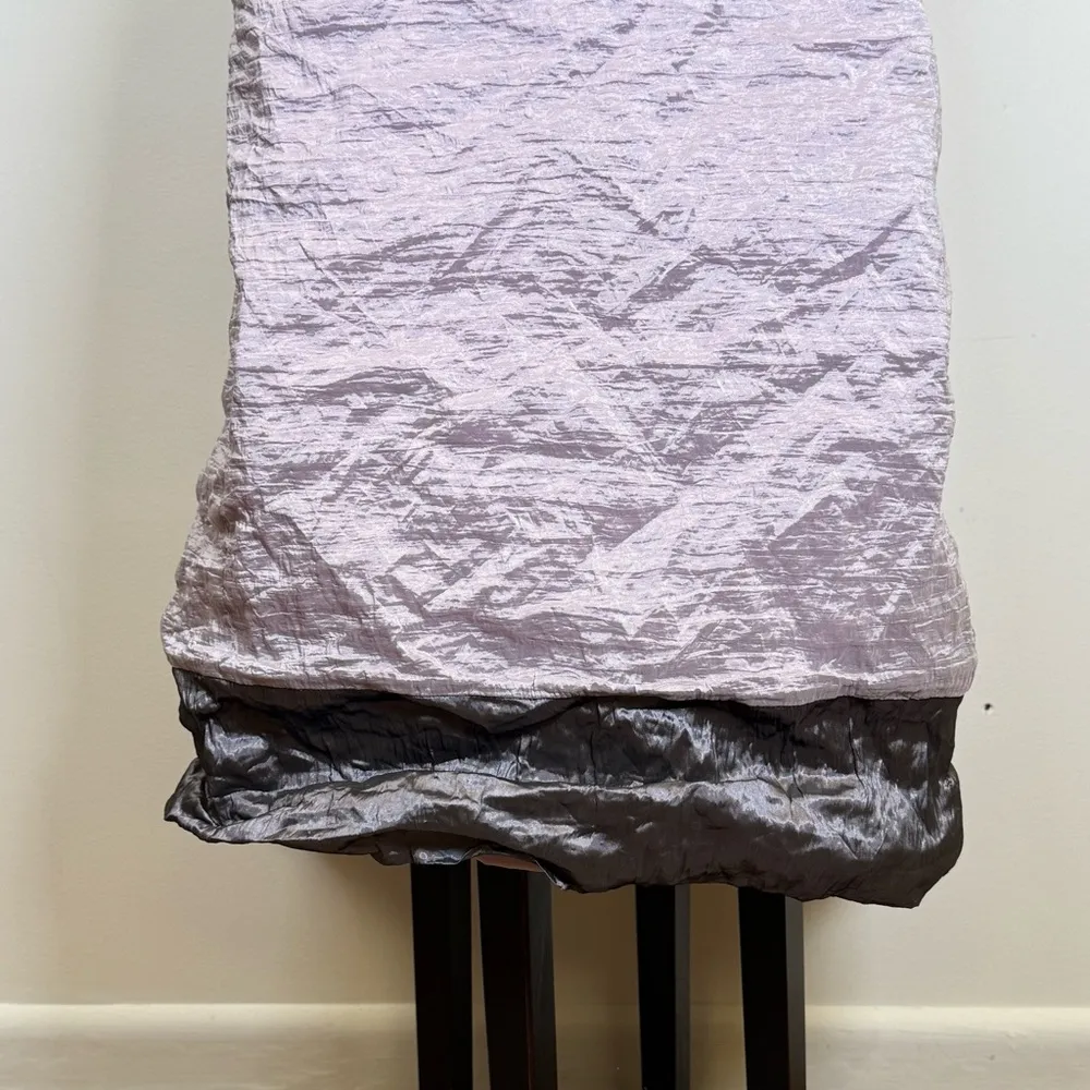 Nicole Miller Signature Crinkle Gown Ruched Techno Metallic Women’s Size 10 Purple - Image 7