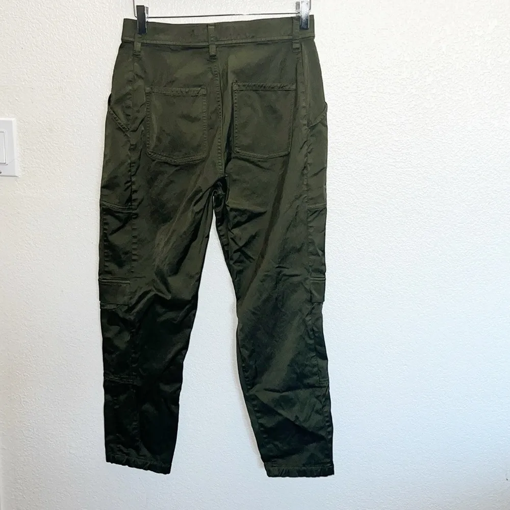 J Brand Olive Green Cotton Blend Satin Cargo Skinny Pants - Image 7