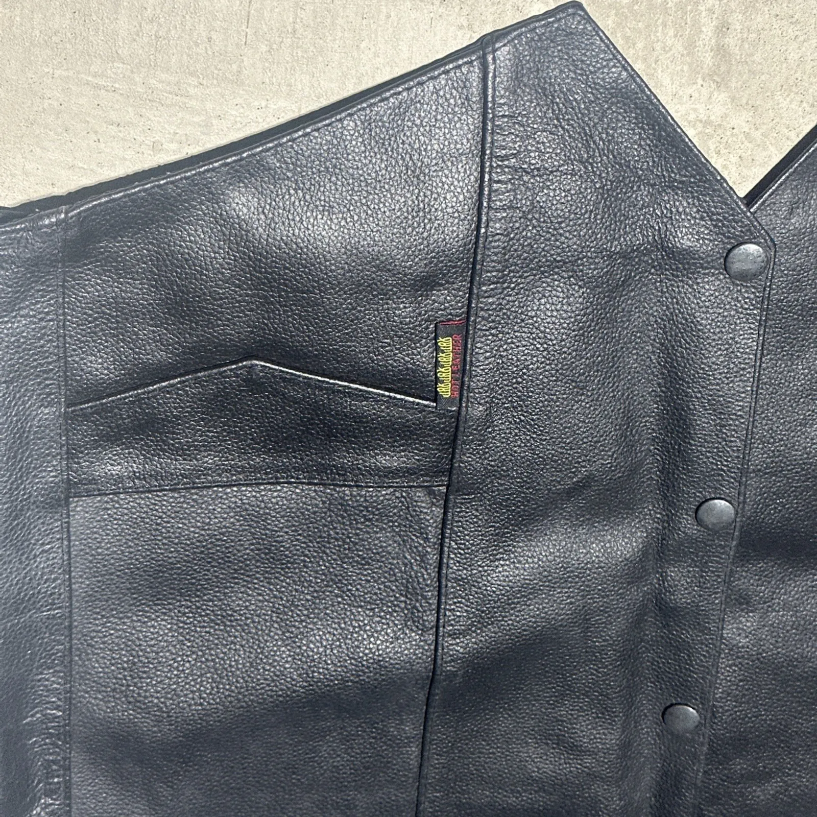 Vintage 90s Leather WWJD Riders For Christ CMC Patches Biker Vest HOG Jesus Black Size L - Image 7