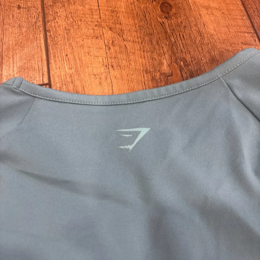 Gymshark x Whitney Simmons Women's Size Medium Blue Long Sleeve Crop Top Gym - Image 8