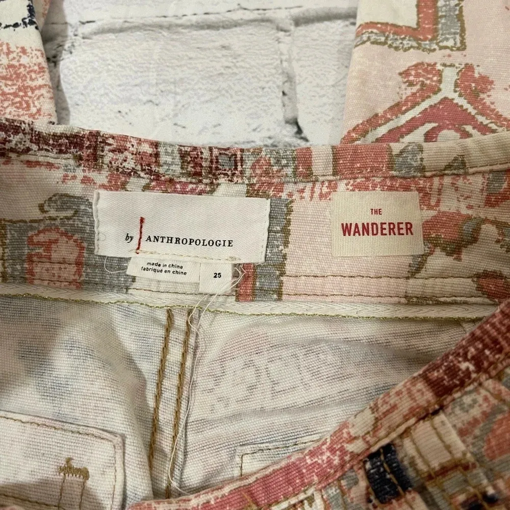 NWOT! Anthropologie The Wanderer pink Aztec utility pants 25 - Image 5