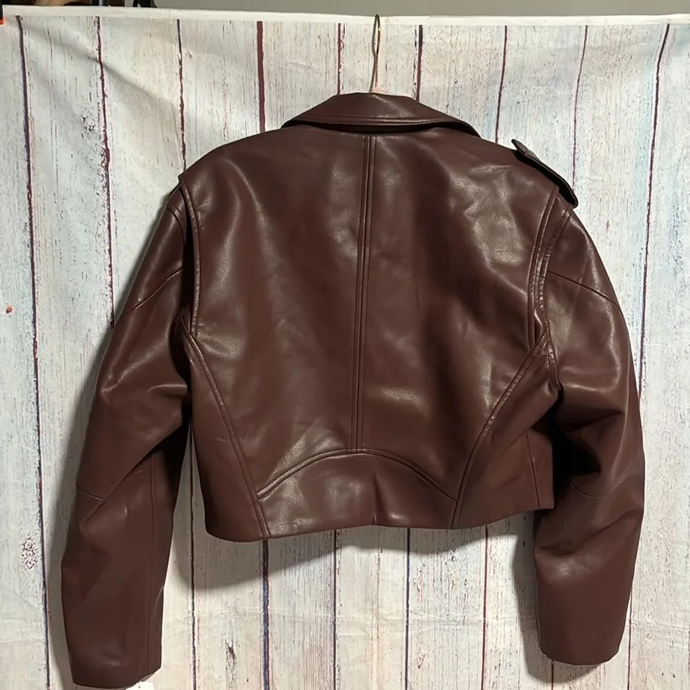 NWT Blank NYC Faux Leather Cropped Moto Jacket - Image 10