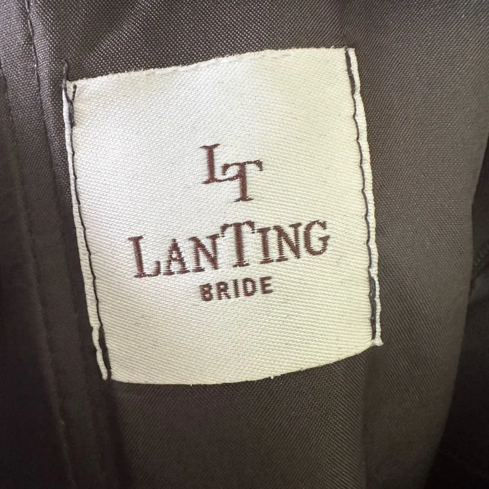 Lan Ting Bride NWT Black Fully Lined Adjustable Straps Formal Pants Jumpsuit M Size M - Image 5