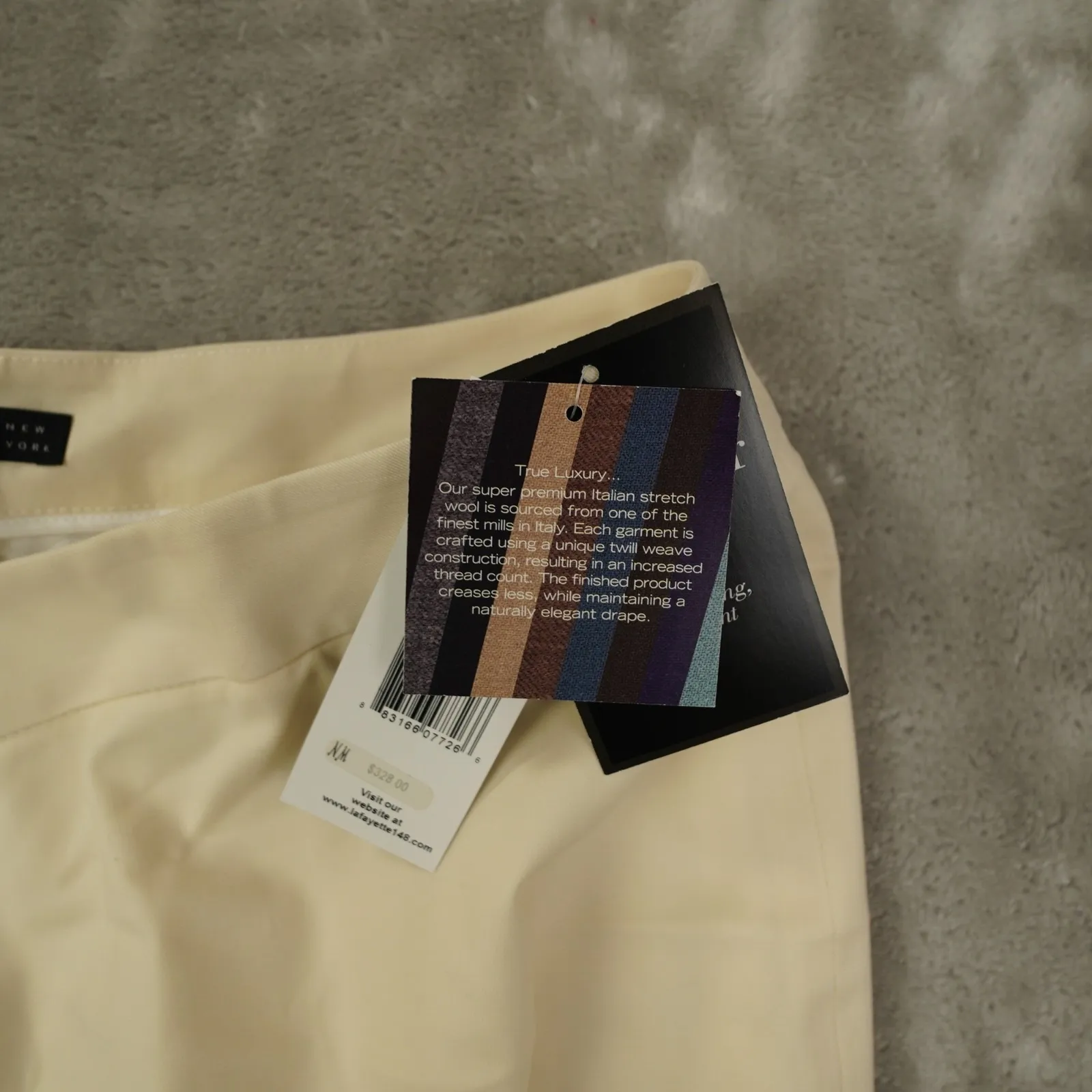 Lafayette 148 Menswear Pants Women's 12 Cream Wool Trouser Stretch City NWT - Image 12