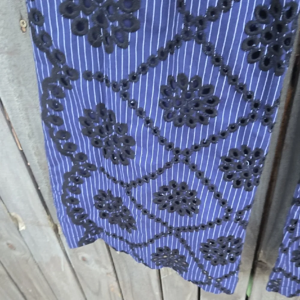 Anthropologie Ett Twa Wide Leg Pants Floral Pull On Cropped Textured - Image 4