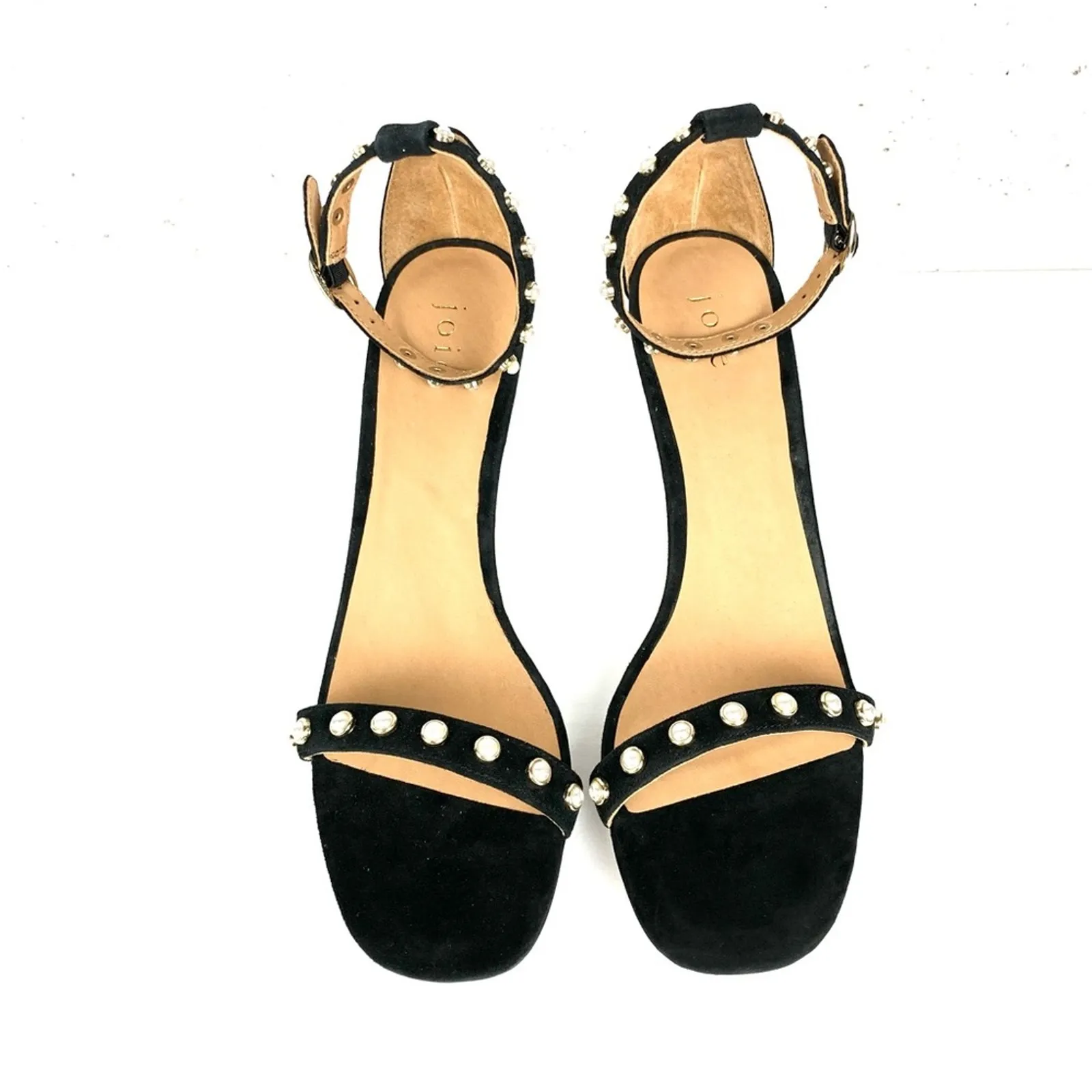 Joie Alana Pearl Studded Ankle Strap Heeled Sandals Black Size 9 - Image 2