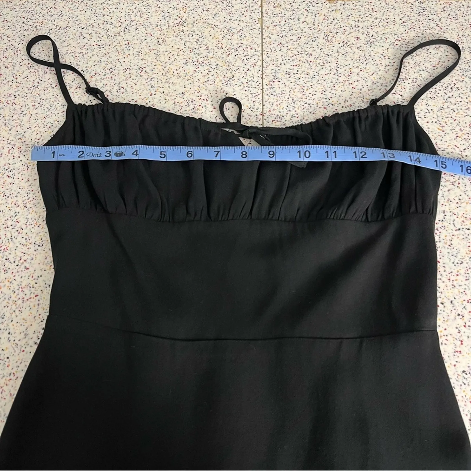 Aritzia Sunday Best Delilah Mini Dress Black Viscose Peasant Top Women’s XS - Image 8