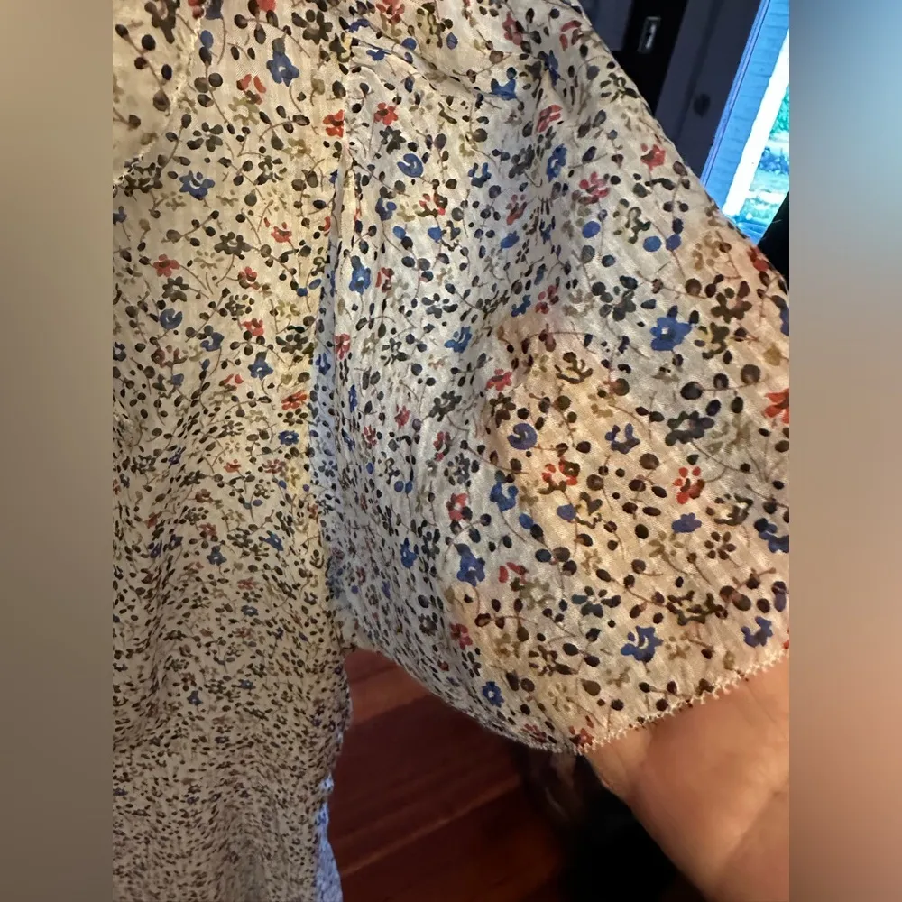 Madewell silk ruffle mini dress sz 10 floral - Image 8