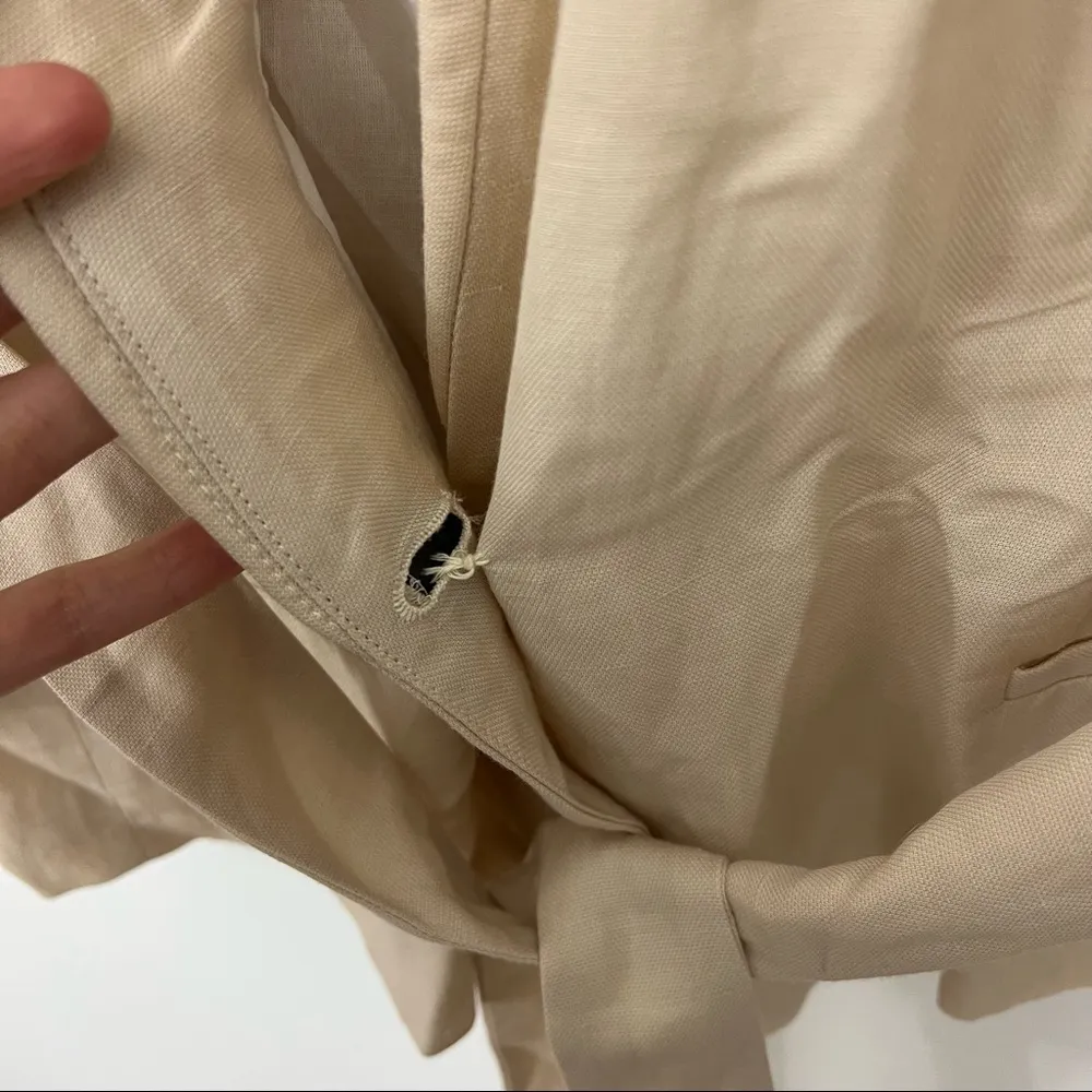 Zara Basic Linen Blend Blazer Tie Front NWT - Image 4