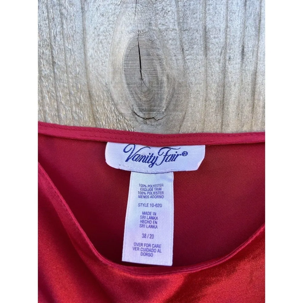 Vintage Vanity Fair Red Nightgown Slip Dress Lingerie Size 38 (small) Sexy Small - Image 5