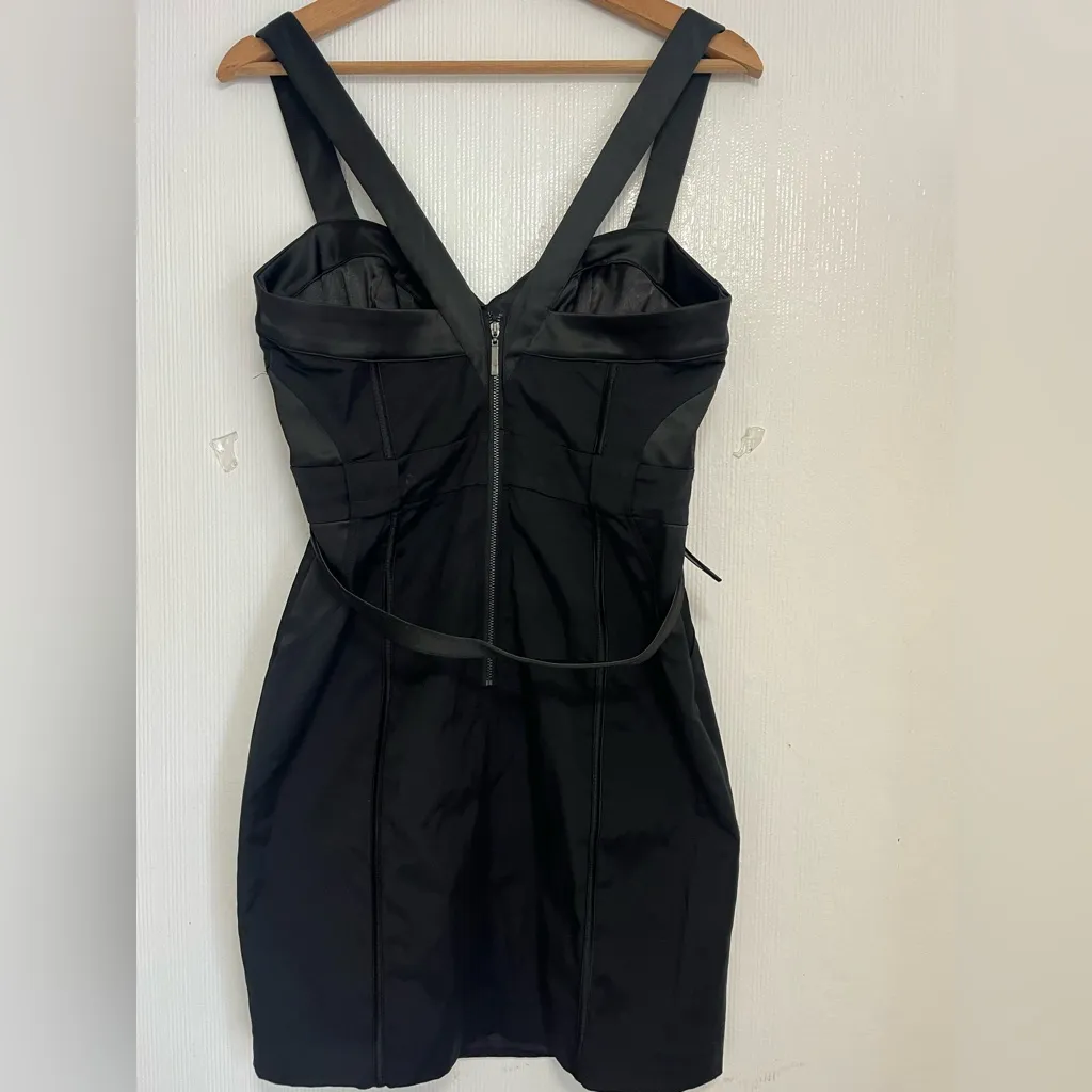 bebe Black Strapless Dress with Belt - Image 5