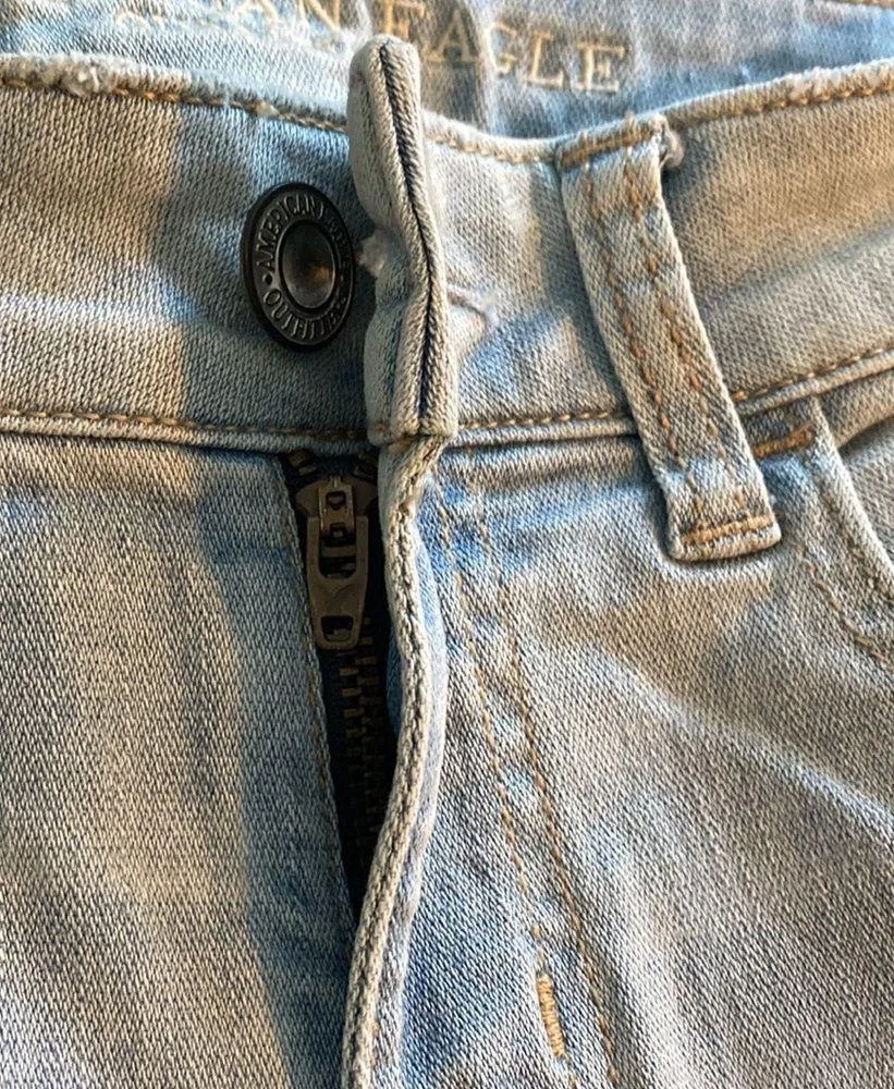 American Eagle NEW Size 00 Teen Ripped Short Super Stretch and Low Jegging Jean - Image 5