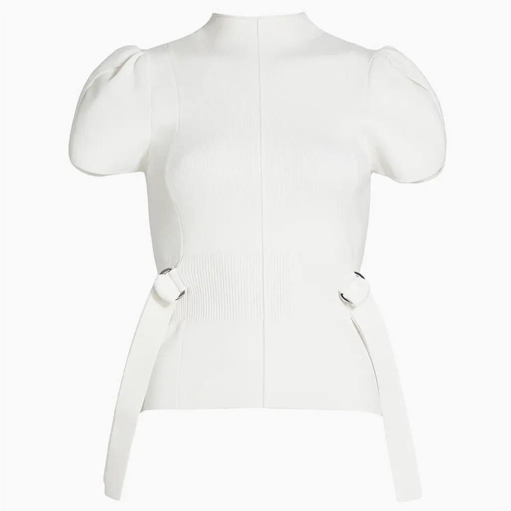 3.1 Phillip Lim  Compact Rib-Knit Tulip Top - Image 2