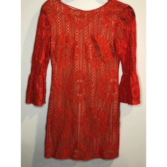 Endless Rose red Ornage Lace XS Boutique Bohemian Boho Going Out Dress - Image 26