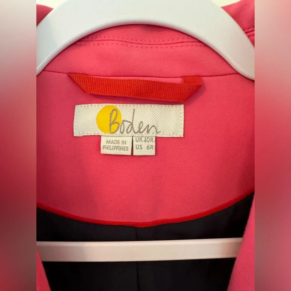 Boden Semi Fitted Jersey Blazer 6 Pink - Image 4