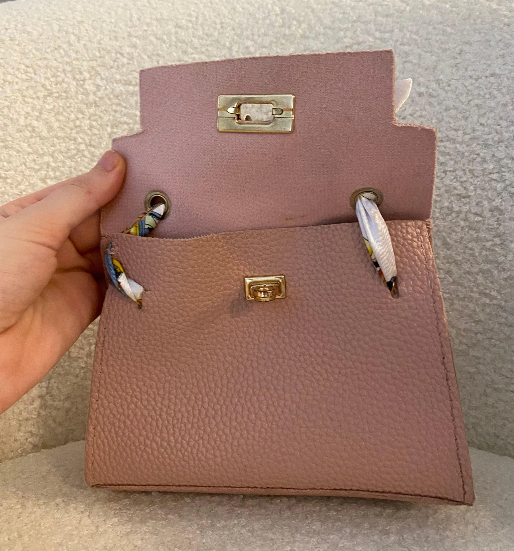 Ballet Pink Mini Leather Bag - Image 3