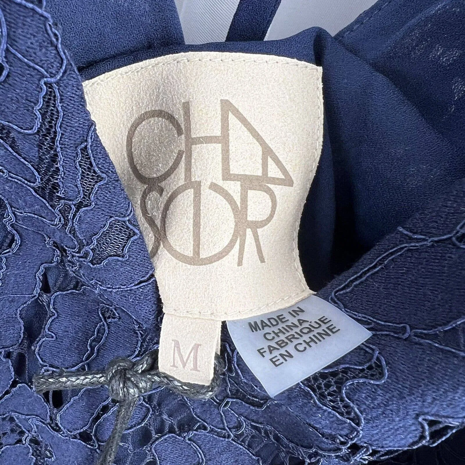 Chaser Navy‎ Blue Lace Dress Cold Shoulder Medium New - Image 5