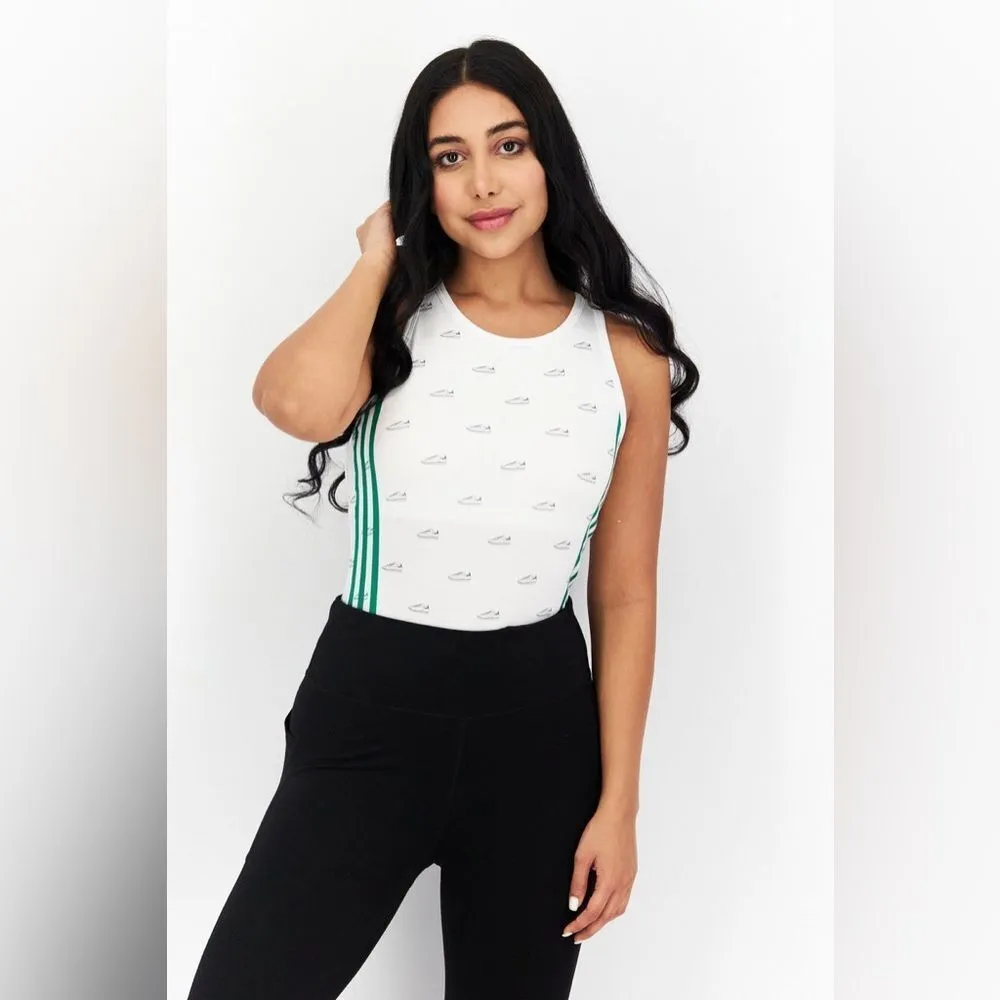 Adidas NWT Women's White and Green running bodysuit - small - Image 3