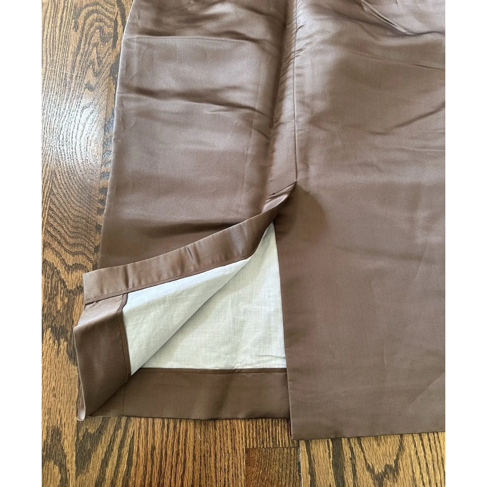 J Crew‎ Brown 100% Silk Pencil Skirt Lined Preppy Glam Party Office Academia 10 - Image 6