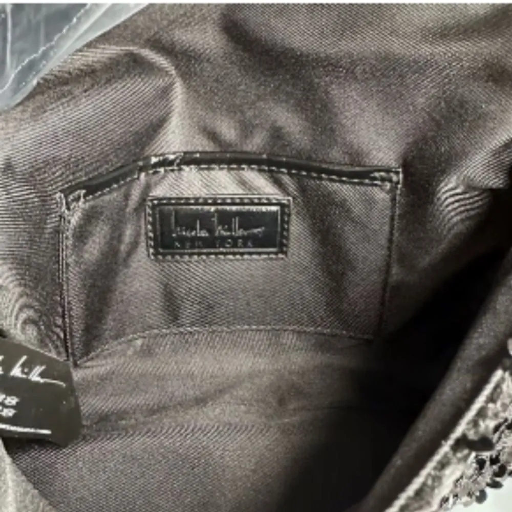 Nicole Miller Black Sequin Shoulder Bag - Image 5