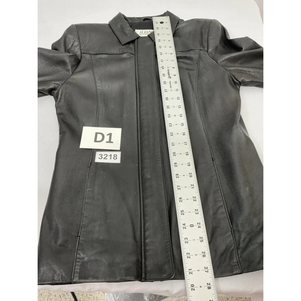 Alfani Womans  Outerwear Black Leather Zip Up Jacket Small - Image 6