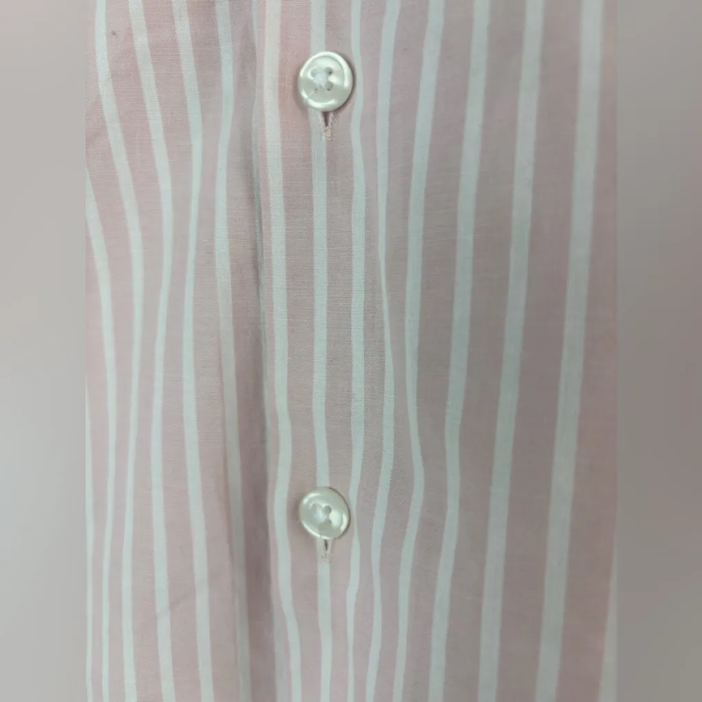 ASOS M Preppy Pastel Pink and White Striped Button Down Shirt - Image 4