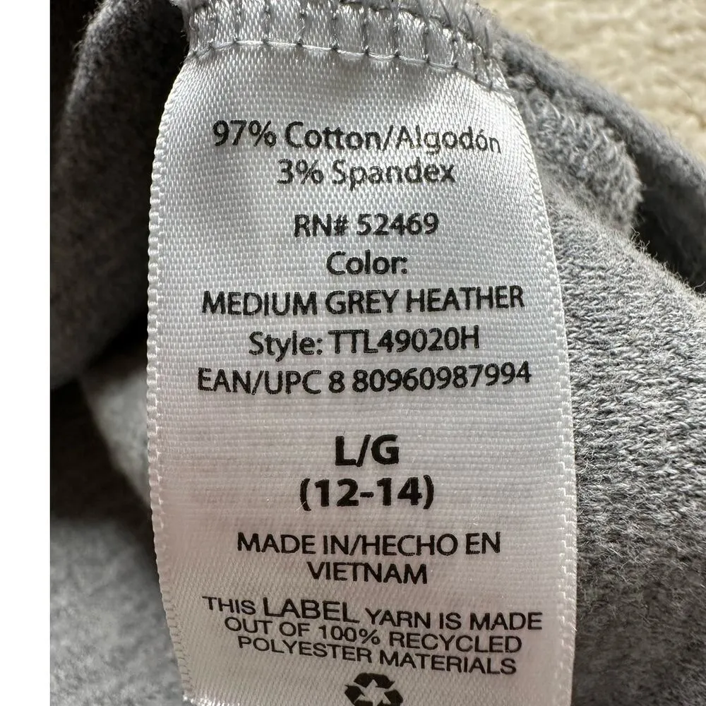 Time and Tru: Gray Ribbed Crewneck Sweatshirt Sweater - Image 4