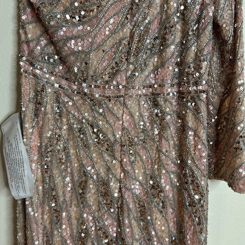 Mac Duggal One-Shoulder fully embellished sequin Sequin Gown dress size 16 4982 - Image 7