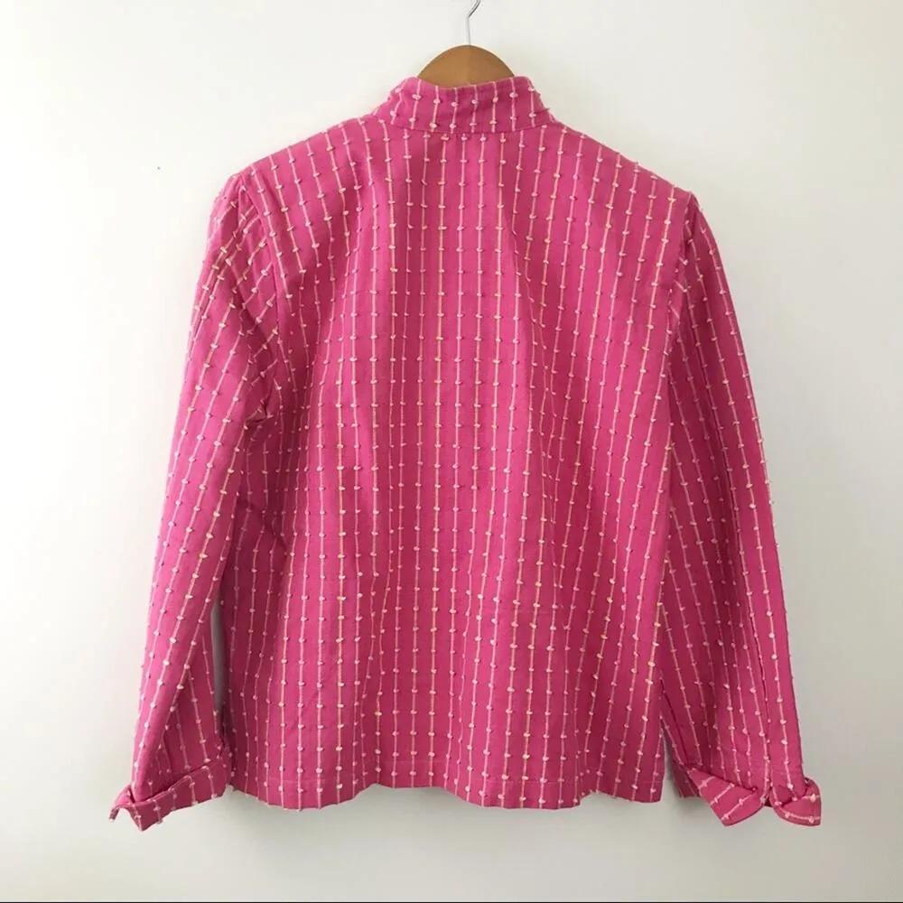 Vintage  Pink Cotton Canvas Classic Lagenlook Coastal jacket oversized S - Image 5