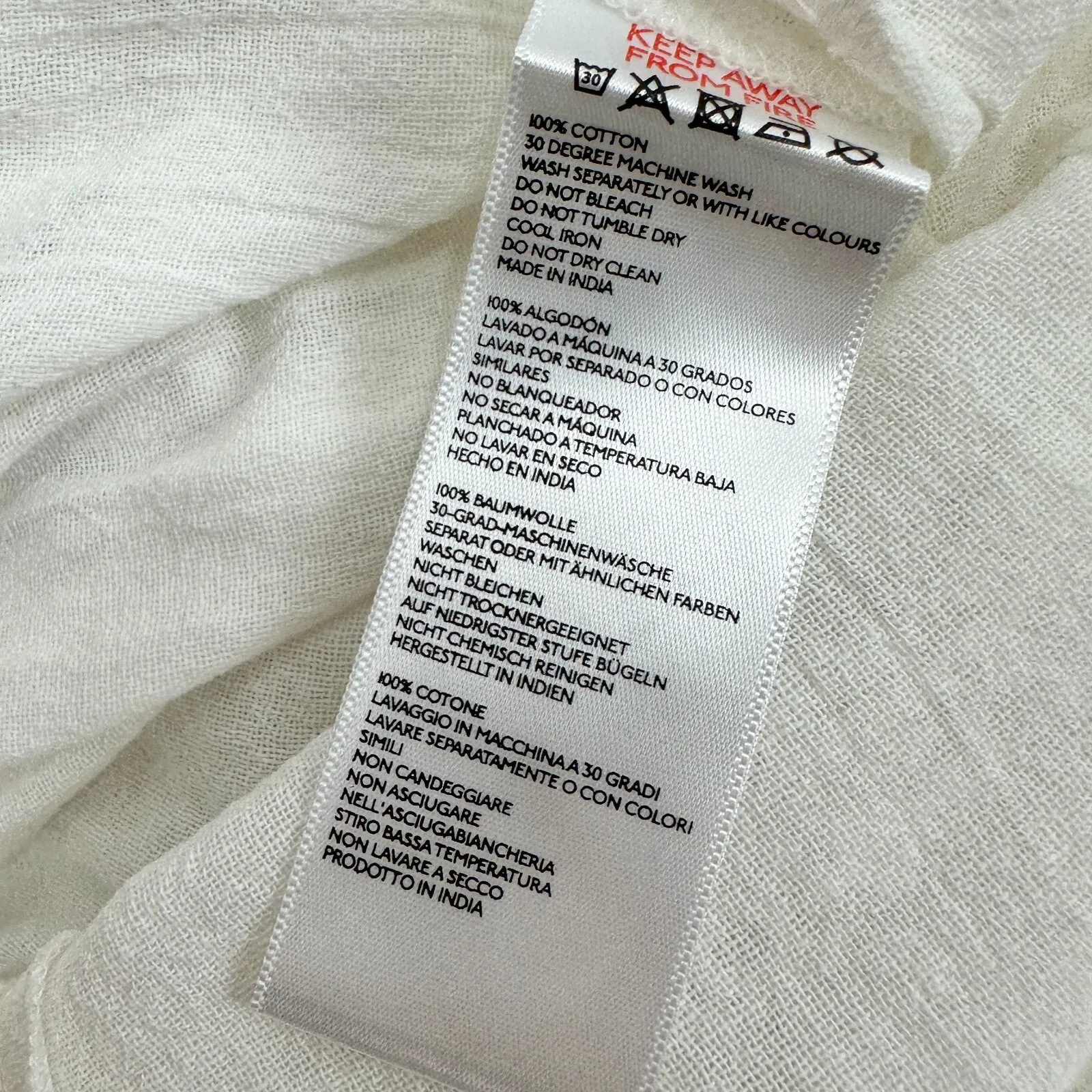 Urban Outfitters Jumpsuit White Wide Leg Gauze Cotton Crochet Cottagecore L NWT - Image 14