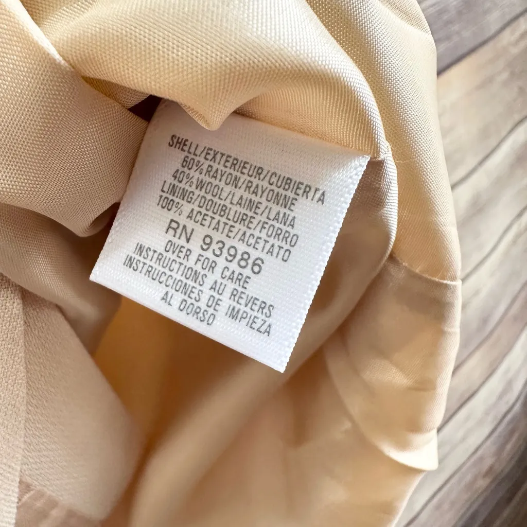 Petite Sophisticate Skirt Women’s Size 14 Cream Wool Pencil Midi Vintage NWT - Image 5
