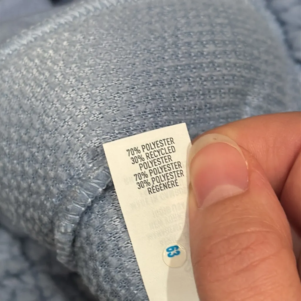 Aerie Dream Sherpa Quarter Zip Pullover Sweatshirt Oversized Steel Blue Hue sz S - Image 11