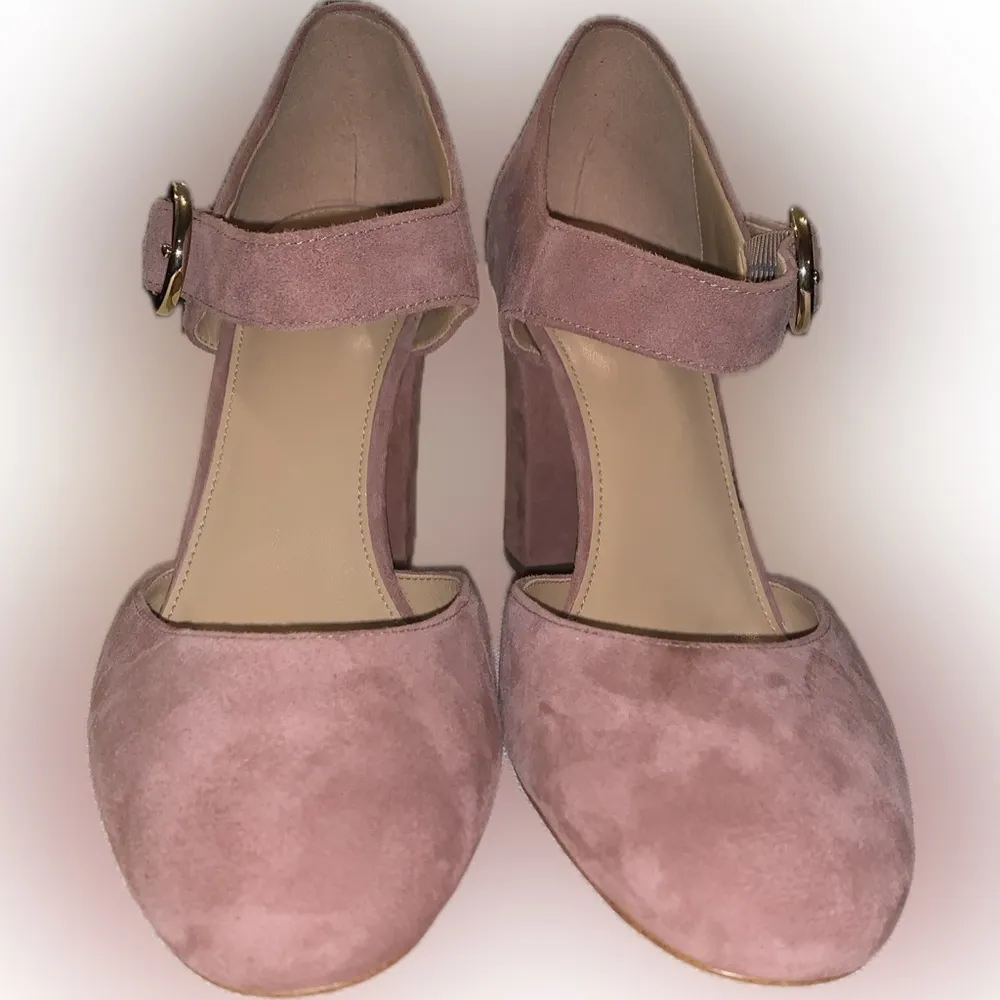 Michael Kors Alana Mauve Blush Pink Mary Jane Block Chunky Heel Pumps Shoes 8.5M - Image 7