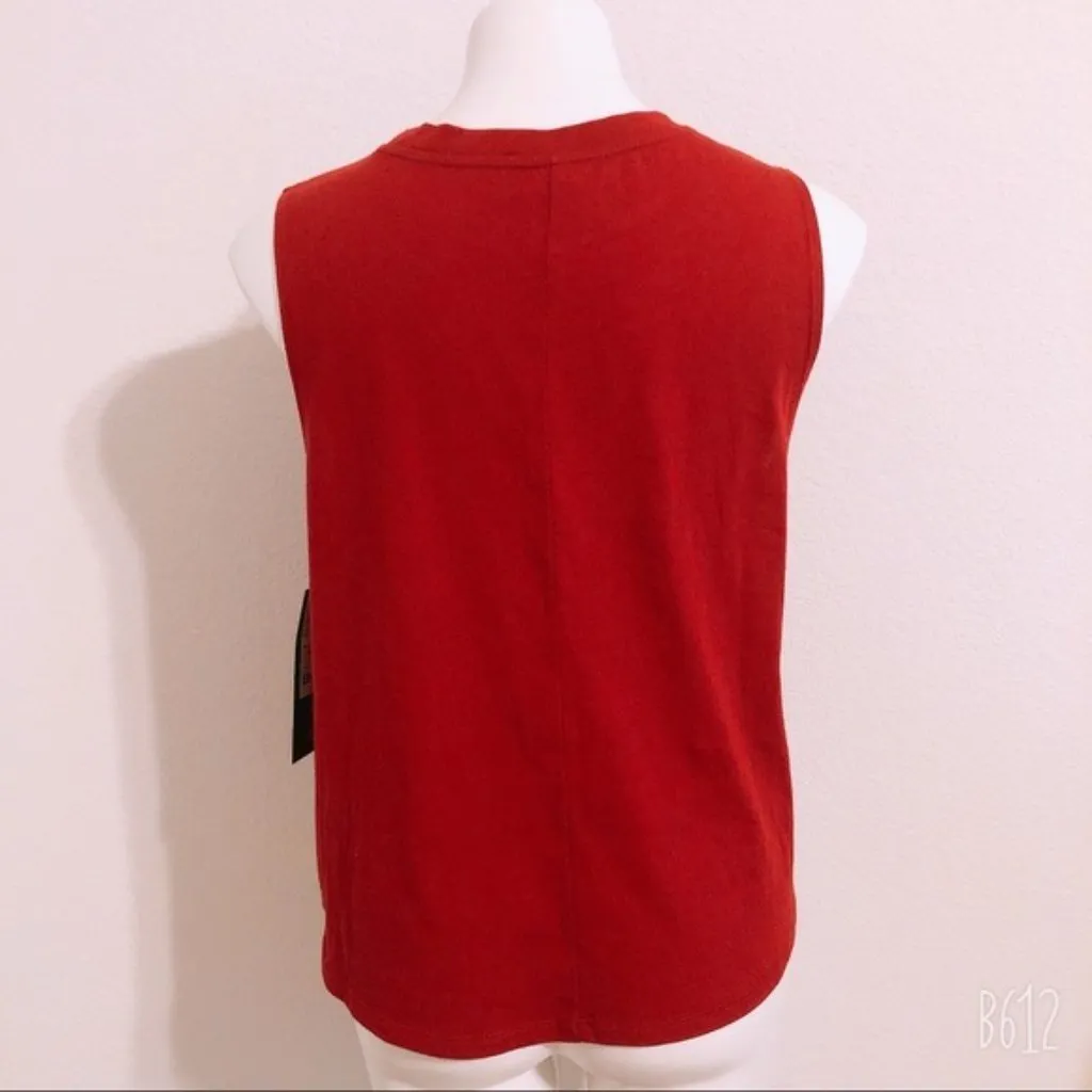 Betsey Johnson Two to Taco Muscle Tee Tank Top in Medium Red, Size M, NWT - Image 4