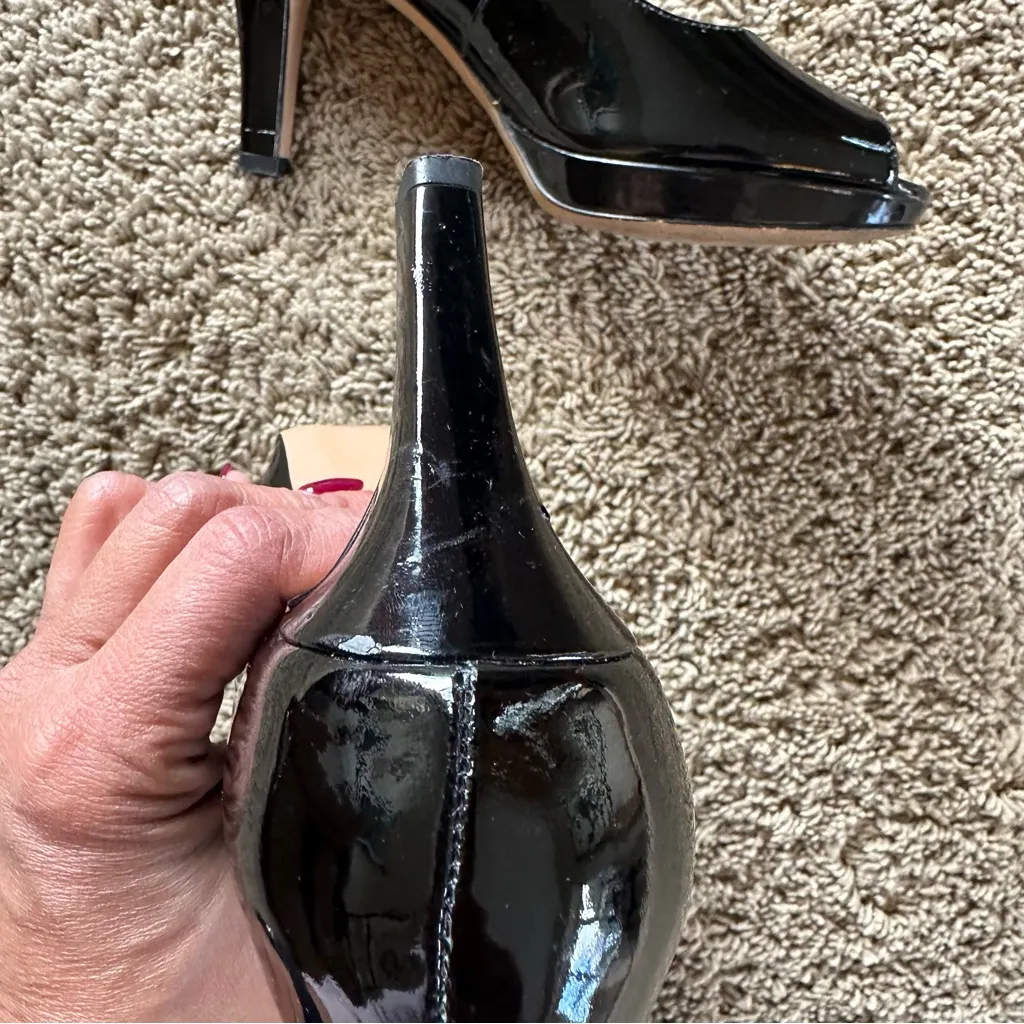 Clarks Artisan Black Peep-Toe Heels size 7.5 - Image 8