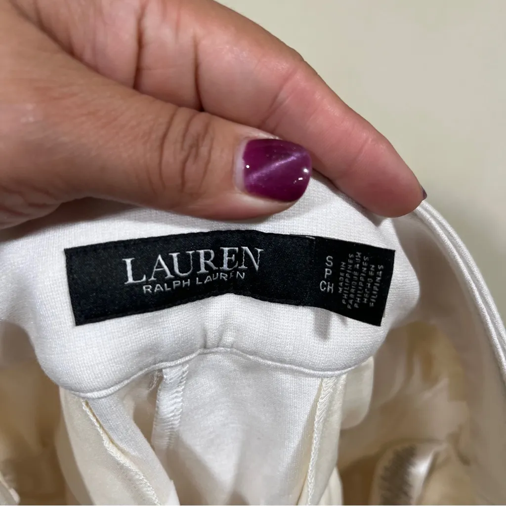 NWT Lauren Ralph Lauren black label White Avery Tailored Pants size small - Image 9