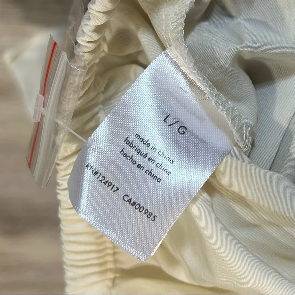 NWT WeWoreWhat Ruffle Short Sleeve Ivory Crop Top Blouse Keyhole Back Size L - Image 7