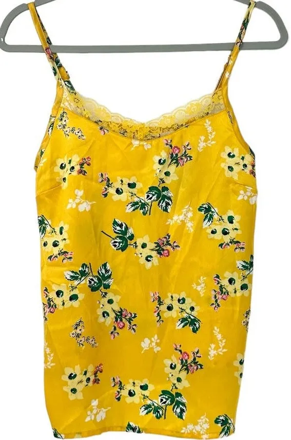 Tabitha Webb Yellow Multicolor Floral Print Sleepwear Camisole Small - Image 1