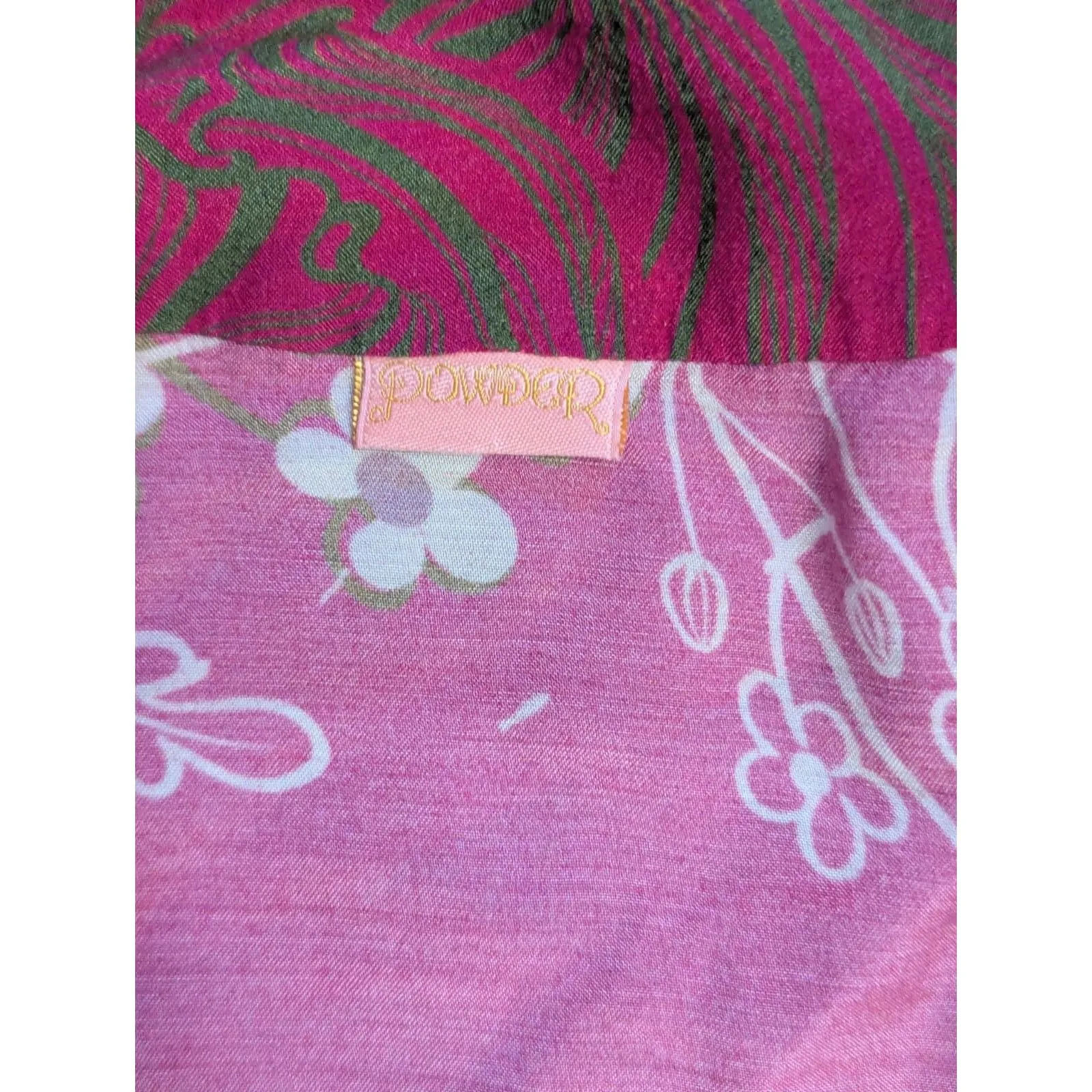 Powder Design Maxi Kimono Gown Hummingbird Floral Print Modal Viscose Boho Glam Pink Size L - Image 5